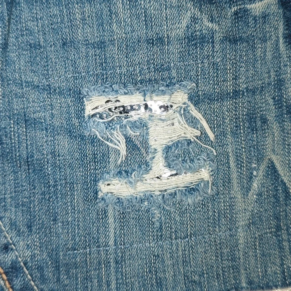 Decree Mini Skirt Pre owned Size 5 Medium Denim Blue Jean Hipster 70s Skirts